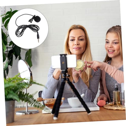 Mini Metal Clip Lavalier Microphone Omnidirectional Condenser Mic for Mobile Phones Laptops and Cameras for Streaming Video Calls and Recording Black