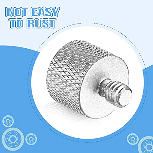 Frienda 4 Pieces Mic Stand Adapter 5/8 Female to 1/4 Male for Camera Mount Tripod Thread Conversion Connector Screw Adapter for Microphone Stand Mount(Silver) - color: Silver
