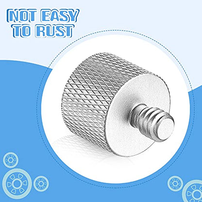 Frienda 4 Pieces Mic Stand Adapter 5/8 Female to 1/4 Male for Camera Mount Tripod Thread Conversion Connector Screw Adapter for Microphone Stand Mount(Silver) - color: Silver
