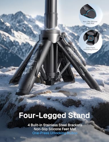 MAGIC JOHN Phone Tripod with 2 Selfie Light, Portable Pocket Size Selfie Stick for iPhone Magsafe, Selfie Stick with Detachable Remote Control for Photograph, Live Streaming, Video Recording