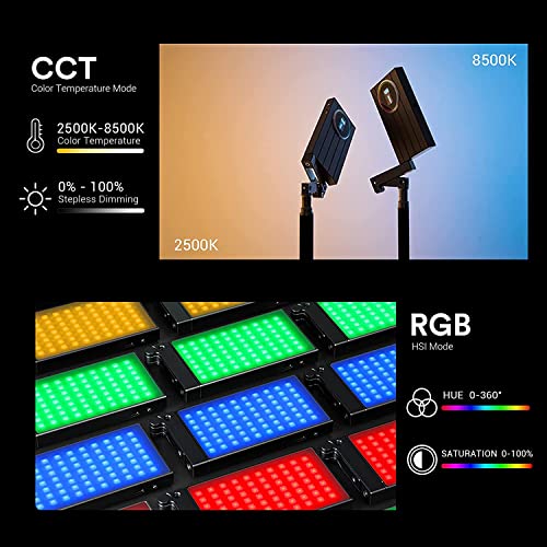 Godox M1 RGB LED Full Color Video Light,Pocket Size RGB Mini Video Light，13W 2500k-8500k Adjustable,CRI97 TLCT97,Music Beats Light Function and 40 FX Lighting Effects with Aluminum Alloy Shell(Gray) - color: Gray