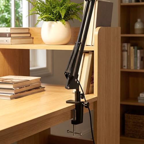 C-Clamp Lamp, Desk Lamp Clamp Base Adjustable C-Clamp Desk Light Mounting Bracket Cantilever Bracket Black C-Clamps Desks Lamps Clip for Swing Arm Lights, DIY Lighting, Monitors, Workbenches