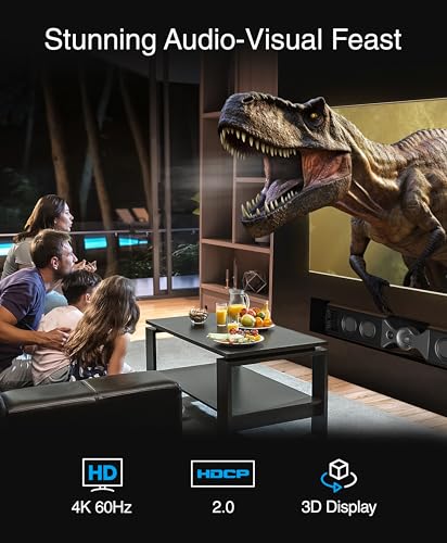 BlueRigger 4K Flat HDMI Cable (6FT) - (4K 60Hz, Ultra HD, 18Gbps High Speed, HDR 10+, Wall Mount Slim HDMI Cord, eARC, Dolby Vision & Atmos) - Compatible with HDTV, Monitor, PS5, Xbox, Blu-ray - size: 6FT