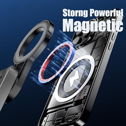 4 in 1 Magnetic Tripod Pocket Selfie Stick Extends to 1.5ft (47.5cm) Cell Phone Stand Portable Camera Grip Handle with Wireless Detachable Remote Control for Photograph/Live Streaming/Video