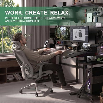JWX Tilt Standing Desk, 0 to 15 Degree Ergonomic Tilting Desktop, Electric Height Adjustable Sit Stand Desk, 4 Motor Frame, TPU Soft Touch Surface, Home Office Gaming Desk - size: Ergonomic Tilt