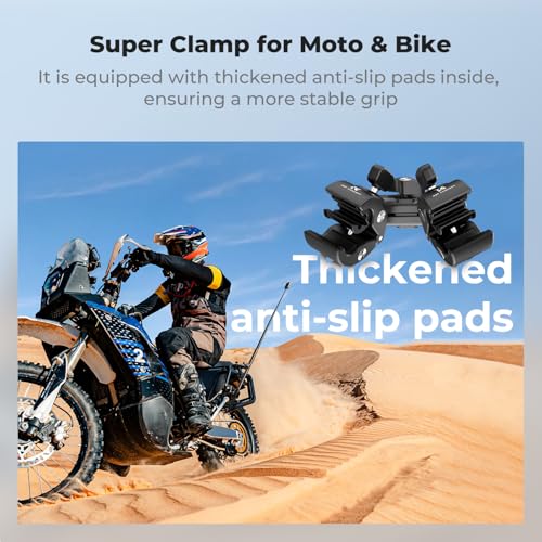K&F CONCEPT Dual Super Clamp Camera Mount with 360° Ball Head, Bike/Motorcycle Handlebar Mount for Pole, Tripod, Desk, Flag, Umbrella - style: Super Clamp with Dual Clamp