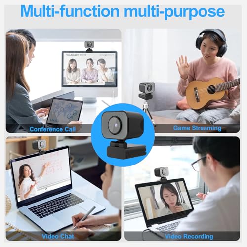 4K Webcam, PDAF Autofocus Auto Light Correction USB Computer Camera with Noise Cancellation Mic Privacy Cover for Video Conference Live Streaming