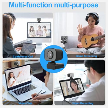 4K Webcam, PDAF Autofocus Auto Light Correction USB Computer Camera with Noise Cancellation Mic Privacy Cover for Video Conference Live Streaming