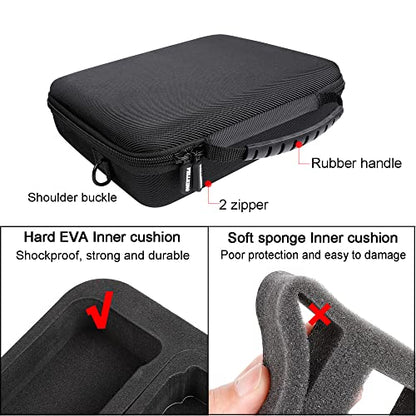 Hard Case for GoPro Hero 13/12/11/10/9/8/7/2018/6/5 Blcak/4 Silvery/Mission 1 Pro Action Camera, Accessories Carrying Storage Shoulder Bag With Strap for DJI Osmo Action 6/5/4/3 Insta360 Ace Pro 2