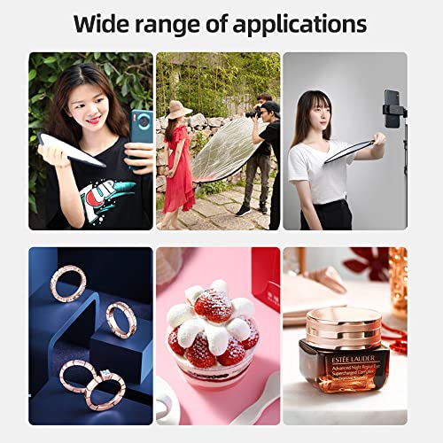Light Reflectors for Photography 51inch/130cm 5 in 1 Large Photography Reflector Collapsible Multi Disc with Clip for Studio Photography Lighting Reflector and Outdoor Lighting - size: open size:130cm/51inch