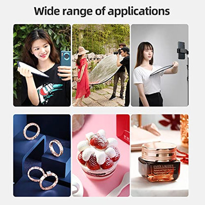 Light Reflectors for Photography 51inch/130cm 5 in 1 Large Photography Reflector Collapsible Multi Disc with Clip for Studio Photography Lighting Reflector and Outdoor Lighting - size: open size:130cm/51inch