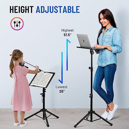 CAHAYA Projector Stand Tripod Adjustable - Stable for Tablets Phones Book Height 26" to 51.5" Multifunctional Laptop DJ Rack Stand Portable for Outdoor Movies CPS0331 - style: Tripod Projector Stand