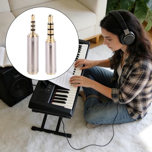 4pcs 2.5mm to 3.5mm & 3.5mm to 2.5mm Stereo/Mono Audio Adapters, Male-to-Female Stereo Audio Converter Jack Adapter for Headphones Smartphones Tablets Mic Television