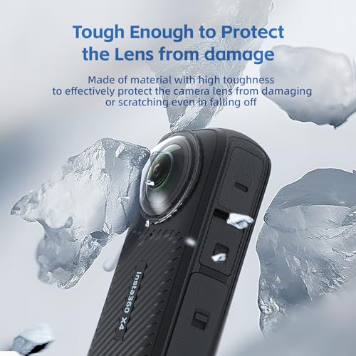 Insta 360 X4 Aluminum Frame Cage Case Bag Glass Lens Guard Set Screen Protector for Insta360 X4 X 4 Accessories Kit Anti-Scratch Metal Housing Shell Tempered Glass Protective Film Cover