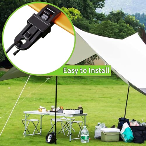 Heavy Duty Lock Grip Tarp Clips - 30 Pcs, Multipurpose Fix Clamp for Awnings, Camping Tent, Caravan Canopies & Shade Cloth (Black) - color: Black-30pcs