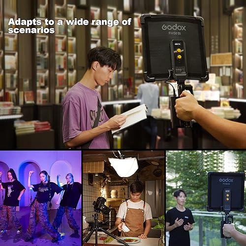 Godox FH50R Ultra-Thin Flexible LED Soft Light Panel, 2500~10000K CRI97+, APP Control, Handheld RGB Video light with AD-E2 Flash Holder Metal Bracket, Carry Bag for YouTube Studio Photography Shooting - color: FH50R(2500~10000K)