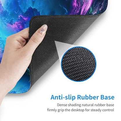 Large Gaming Mouse Pad, Non-Slip Stitched Waterproof XL Mouse Mat, 31.5 * 11.8 in (Dazzling Galaxy) - color: Dazzling Galaxy