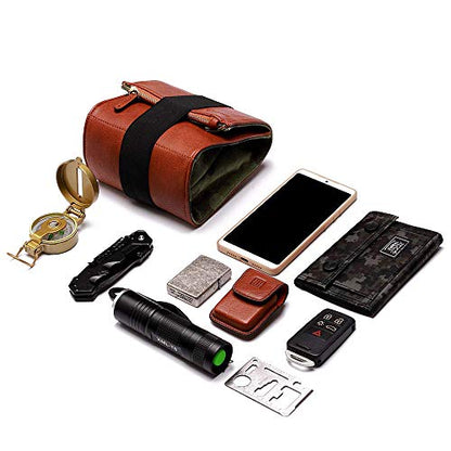 CANPIS Mirrorless Camera Case, Leather Small Camera Bag Lens Pouch, Photography Travel Bag, Outdoor Carry-on Storage Bag (not support DSLR Camera and Long Lens)
