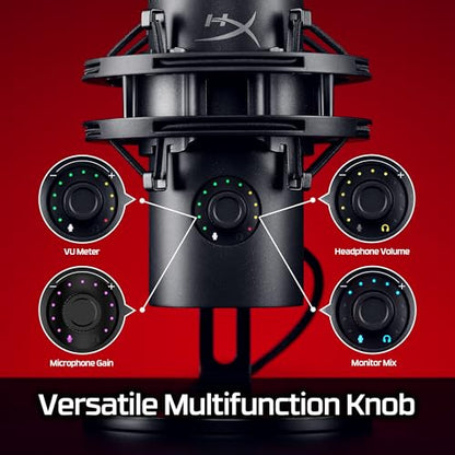 HyperX QuadCast 2 S – USB Microphone, with RGB Lighting, Streaming and Podcasting, with On-Board Controls, LED Lighting, Removable Shock Mount, PC, Mac, USB-C - Black - style: QuadCast 2 S