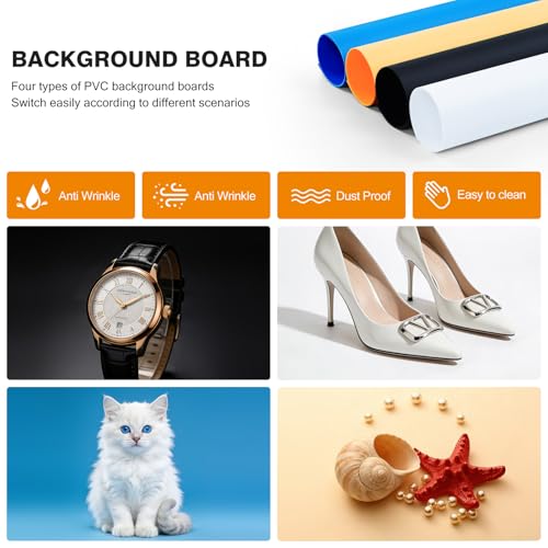 Light Box Photography 20"x20" with 160LED Lights and 4 Color Backdrops Photo Box with Lights, Foldable Light Box with Adjustable Brightness, 3000-6500K Dimmable Portable Picture Box Shooting - size: 20" with 3000-6500K