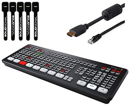 Blackmagic Design ATEM Mini Extreme HDMI Live Stream Switcher Bundle with 6’ HDMI Cable, 7’ Cat5e Cable, and 5-Pack of SolidSignal Cable Ties (SWATEMMINICEXT) - style: Mini Extreme