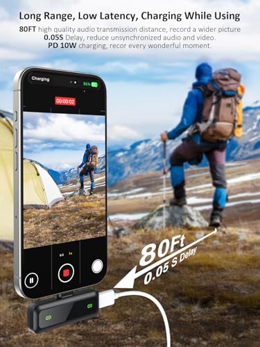 BILIWAL Wireless Lavalier Microphone, Noise Cancelling Lapel Recording Entry-Level 2 Pack Mics, Lightning Port for iPhone 5-14 Series - style: Lightning RX Mic