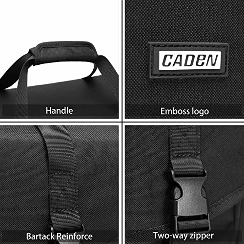 CADeN Camera Bag Case Shoulder Messenger Bag with Tripod Holder Compatible for Nikon, Canon, Sony, DSLR SLR Mirrorless Cameras Waterproof (Black, Large) - size: Large
