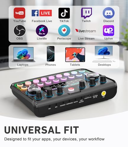 SkillDance Podcast Equipment Bundle for 2 with Soundboard & 2 Microphones, Plug-and-Play Setup for iPhone, Laptop & PC, Streaming & YouTube