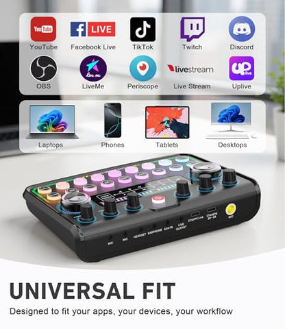 SkillDance Podcast Equipment Bundle for 2 with Soundboard & 2 Microphones, Plug-and-Play Setup for iPhone, Laptop & PC, Streaming & YouTube