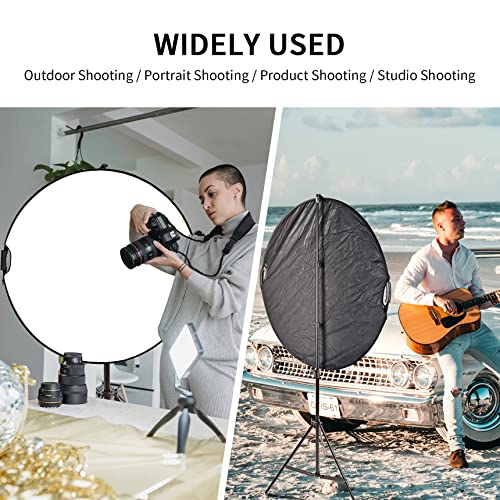 Selens 43" Photography Reflector With 6.5ft Light Stand, Handle, 5-in-1 Reflector and Holder Kit - size: 43in Reflector Stand Kit