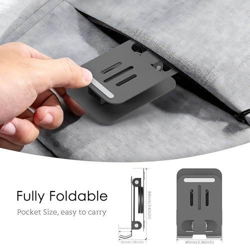 Metal Cell Phone Stand for Desk, Multi-Angel Adjustable 360° Rotation Non-Slip and Foldable Mobile Phone Stand, Compatible with iPhone 17 16 Pro Max and All Smartphones, Gray - color: Gray