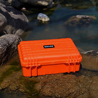 MEIJIA All Weather Portable IP67 Waterproof Protective Case, Hard Camera Case with customizable foam, Perfectly Protection of Camera, Drones,Pistols,Lens,Equipments,18.5 x14.06x6.93inches(Orange) - color: Orange