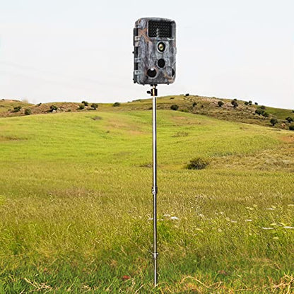 Trail Camera Stand Ground Mount, 360° Adjustable Universal Thread Connection 1/4''-20 (6 mm), Foldable Stainless Steel Bracket, for Hunting, Night Fishing Light, Solar Panels, etc.（2 Pack） - color: 2 Pack