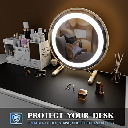 K KNODEL Large Office Leather Desk Mat, Mouse and Keyboard Pad, Computer and Laptop Mat, Desktop Protector and Cover, Writing Pad and Blotter (35.4"x17", Black) - color: Black, size: 35.4" x 17"