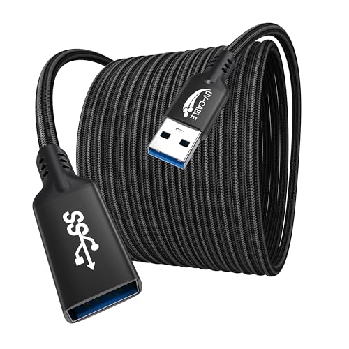 USB Extension Cable Extra Long 23 FT /7M, USB 3.0 Extender Cable 5Gbps Data Transfer and Charging Supported, USB Male to USB Female Cable for Printer, Scanner, Webcam, Keyboard, Mice, USB hub - size: 23FT