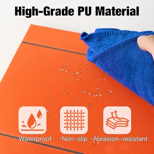 Glass Desktop Whiteboard with Reversable Stand, 12×9” Dry Erase White Board Easel with PU Cover Case, A4 Desk Notepad for Home Study Office, Back to School Supplies, Orange, 2026 - color: Orange Stand