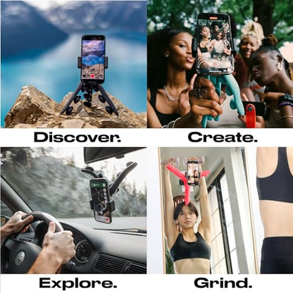 Tenikle PRO Volcano Red - Flexible Tentacle Tripod for Mobile Phone and Action Camera GoPro, Insta360, DJI Osmo, Bendable Suction Cup Camera Mount & Holder, iPhone & Android Compatible