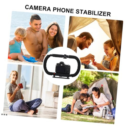 Balacoo Handheld DSLR Camera Stabilizer Grip for Video Rig and Phone Vlogging with Dual-Side Anti-Shake Support, Compatible with Smartphones and Sports Cameras, Portable Filmmaking
