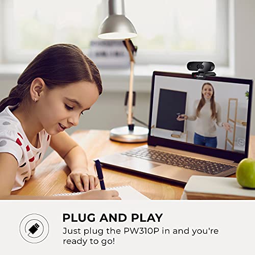 AVerMedia PW310P Webcam - Full 1080p 30fps HD Camera with Autofocus and Dual Stereo Microphones, Work from Home, Remote Learning - NDAA Compliant - style: 1080p 30fps Auto focus