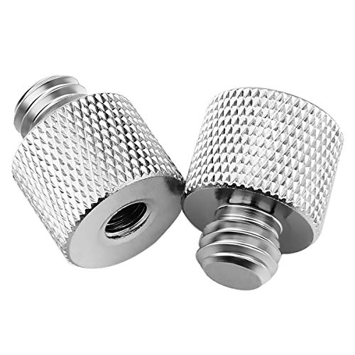1/4 to 3/8 Adapter,1/4"-20 Female to 3/8"-16 Male Screw Thread Adapter for Camera Monitor, Mic Stand, Tripod - 2 Pack - color: 38 Male / 14Female