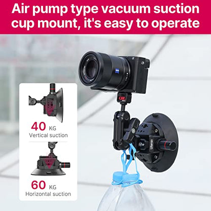 ULANZI SC-02 Suction Mount 4.5'', Magic Arm Bracket for DSLR Cameras Video | Shooting Filming Compatible with DJI OSMO Pocket 3/Pocket 4/Pocket 4 Pro/Luna/Insta 360 x 5/OSMO 360/Sony/Xtra Muse Cameras - size: 4.5" SC-02 Suction Mount