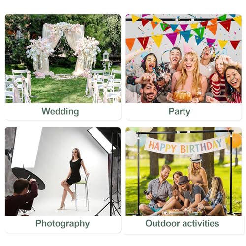 EMART Pipe and Drape Backdrop Stand Kit 8.5x10ft, Heavy Duty Back Drop Adjustable Stand with X-Shaped Base, Metal Background Frame for Parties Wedding Birthday Decoration Photography Photo Booth Video - size: 8.5×10FT