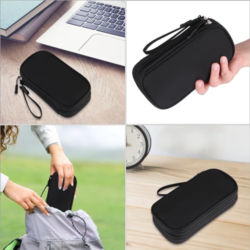 JIAKAI Travel Cable Organizer - Electronics Accessories Bag-Black - color: Double Layer - Black