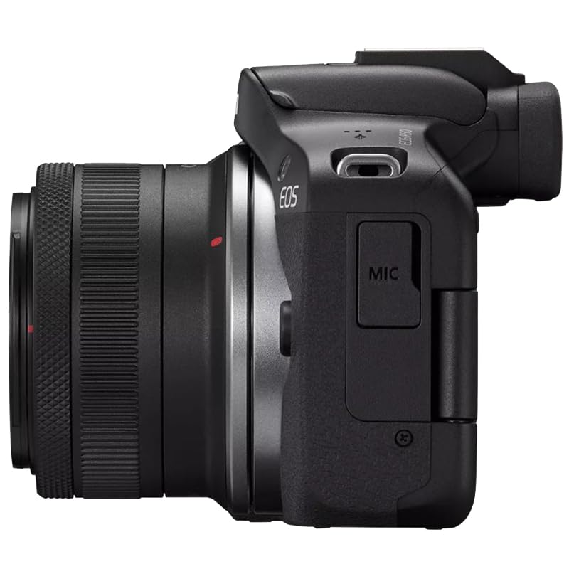Canon EOS R50 Mirrorless Camera (Black) with RF-S 18-45mm F4.5-6.3 is STM Lens 5811C012 Bundle with Deco Gear Photography Bag + Microphone + Tripod + Photography Pro & Accessories Kit - color: Black