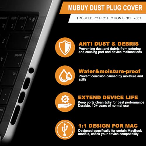 9 PCS Dust Plug Cover for 2026-2022 MacBook Air 13.6" 15.3" M5 M4 M3 M2, MacBook Pro 14 16 M5 M4 M3 M2 M1, MacBook Pro 13 M2 M1, HDMI/Thunderbolt/SD Charger/Headphone Port Cover & Webcam Cover Slide