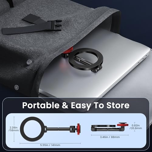 Itramax Magnetic Cold Shoe Camera Phone Mount for Magsafe,1/4" Threaded Hole iPhone Tripod Holder for iPhone 17 Pro Max 16 15 Plus 14 13 12,Samsung,Canon Nikon Sony DSLR,360° Rotation Photography - color: Black