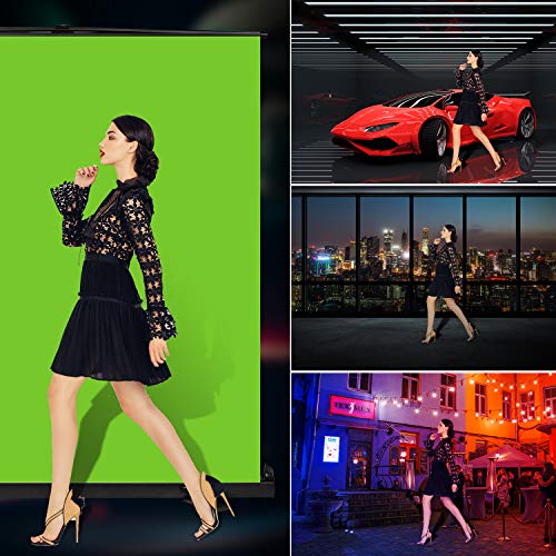 Yesker Upgrade Green Screen 73.2x77.5 inch Wider 180cmx 196cm Background Collapsible Chromakey Photo Backdrop Portable Pull Up with Aluminium Base Wrinkle-Resistant Fabric for Video Studio Live Game - size: 73.2x77.5"
