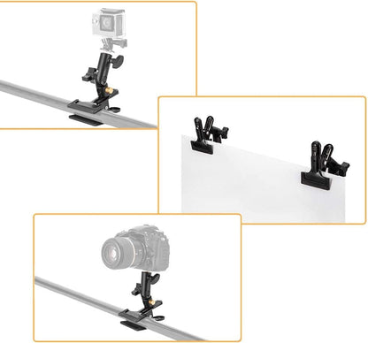 UTEBIT 2 Pack Photography Reflector Holder for Light Stand, Black | Heavy Duty Metal Clamp Holder, Light Reflector with Stand, Photo Umbrella Clamps for Studio, Light Stand - size: 2 PACK-Reflector Photography