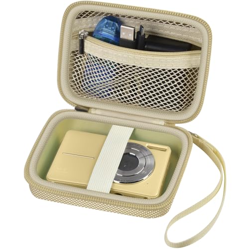 Case Compatible with CAMKORY Digital Camera/for VAHOIALD FHD 1080P Digital Point and Shoot/for Kodak PIXPRO FZ55/ FZ45 16MP Vlogging/for IWEUKJLO, Holder for SD Card More- Light Brown (Box Only) - color: Light Brown
