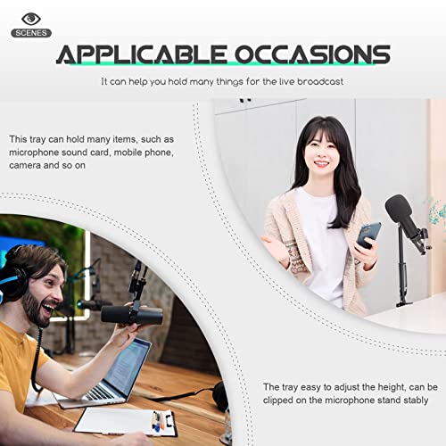 ERINGOGO Universal Microphone Stand Sound Card Holder Clamp on Rack Live Sound Card Tray microphone stand tray